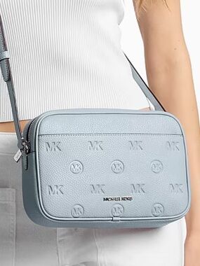 Michael Kors Jet Set Travel Lg Logo Debossed EW Camera Crossbody 
Pale Ocean
NWT